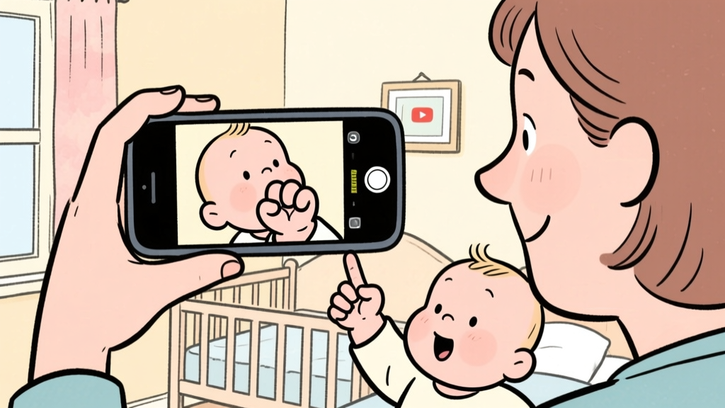 Parent Capturing Baby's Cute Moment on Phone