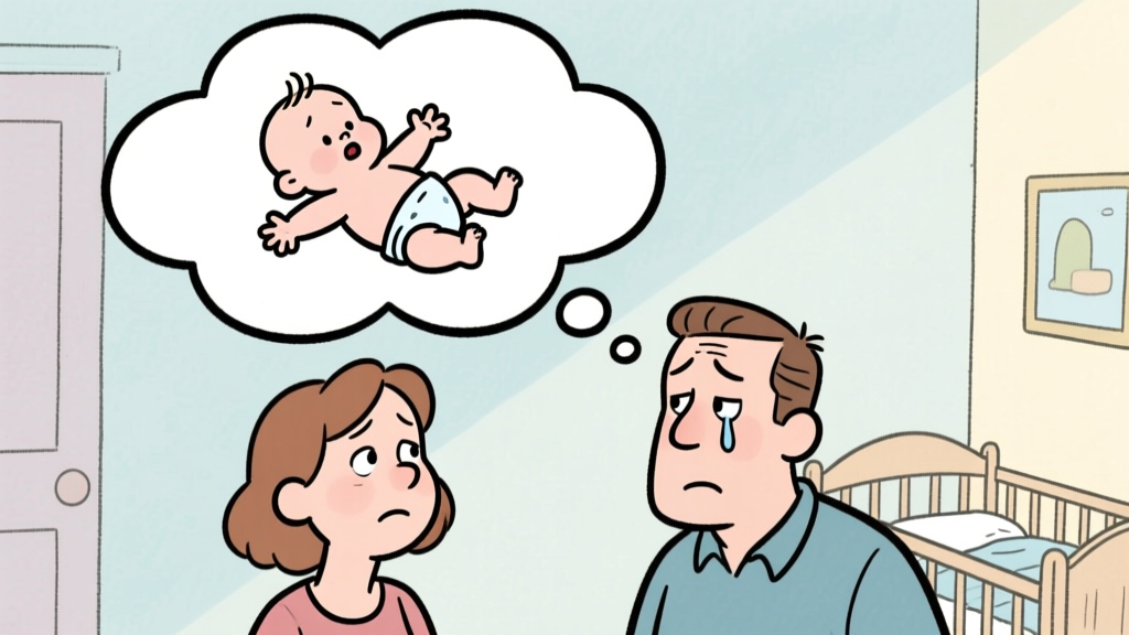Parents Worried About Their Baby in Thought Bubble