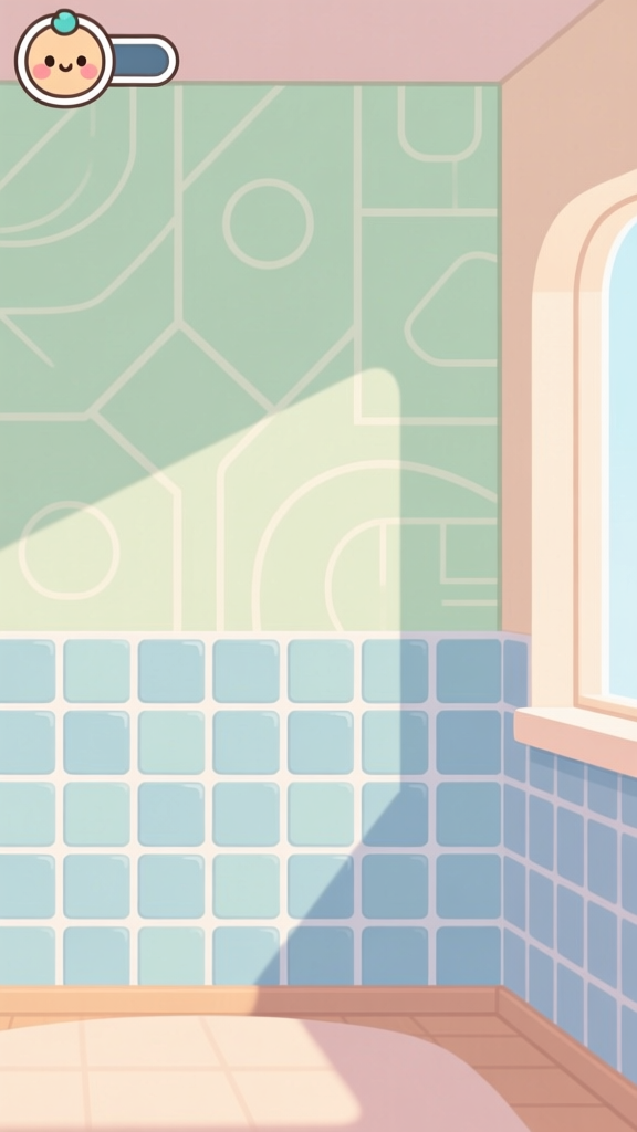 Pastel Game Background with Soft Light and Tiles