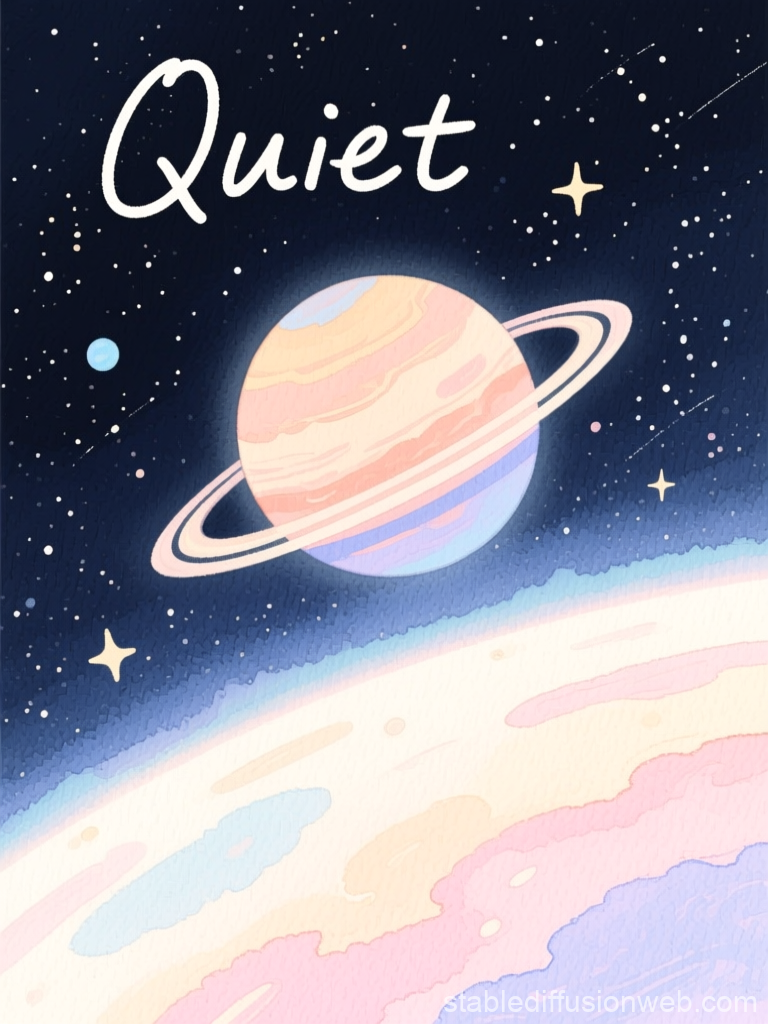 Pastel Space Scene with Quiet Text