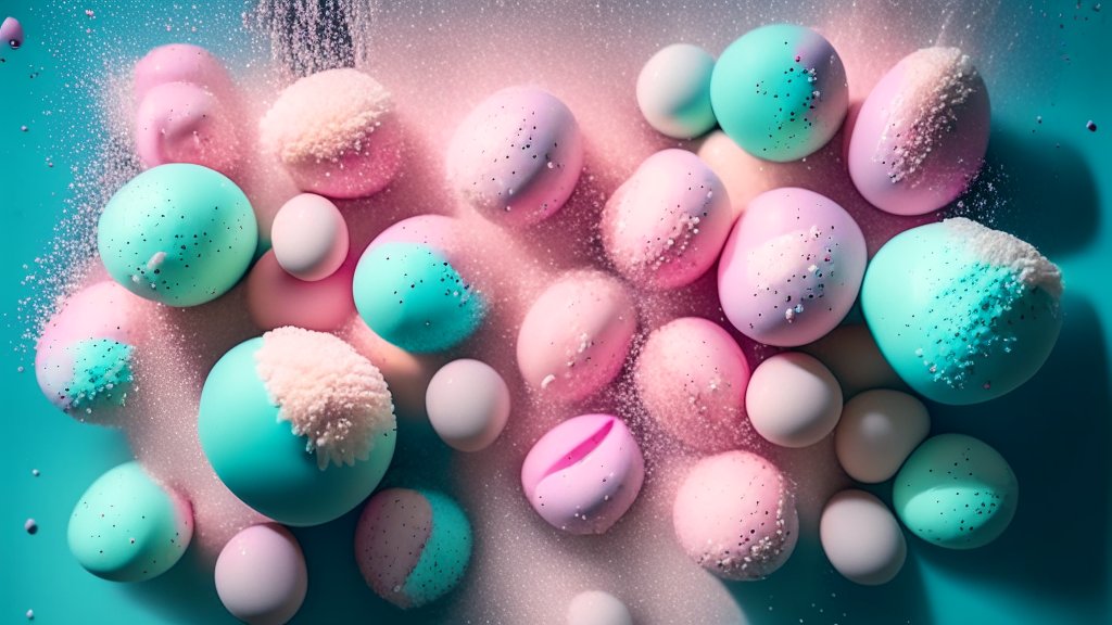 Pastel Spheres with Powdery Texture in Soft Light