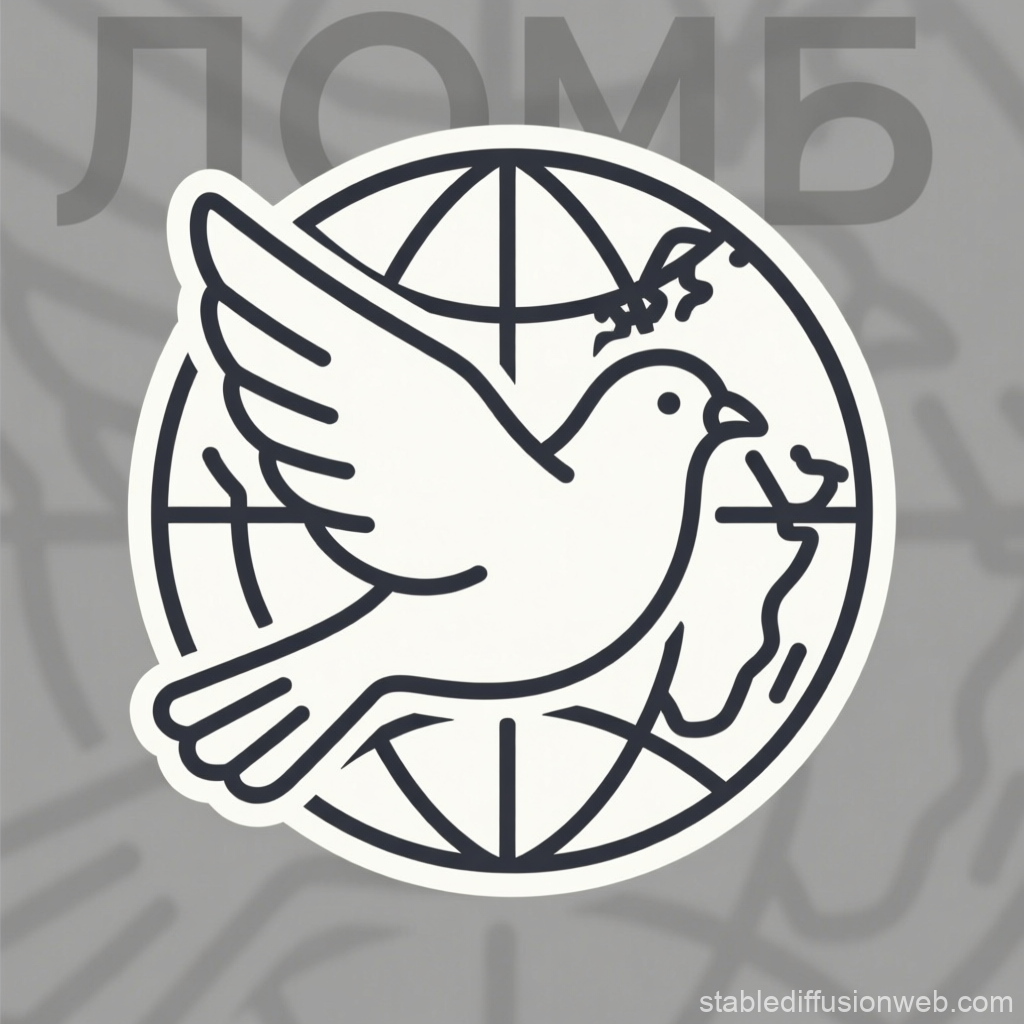 Peace Dove Emblem with Globe Outline