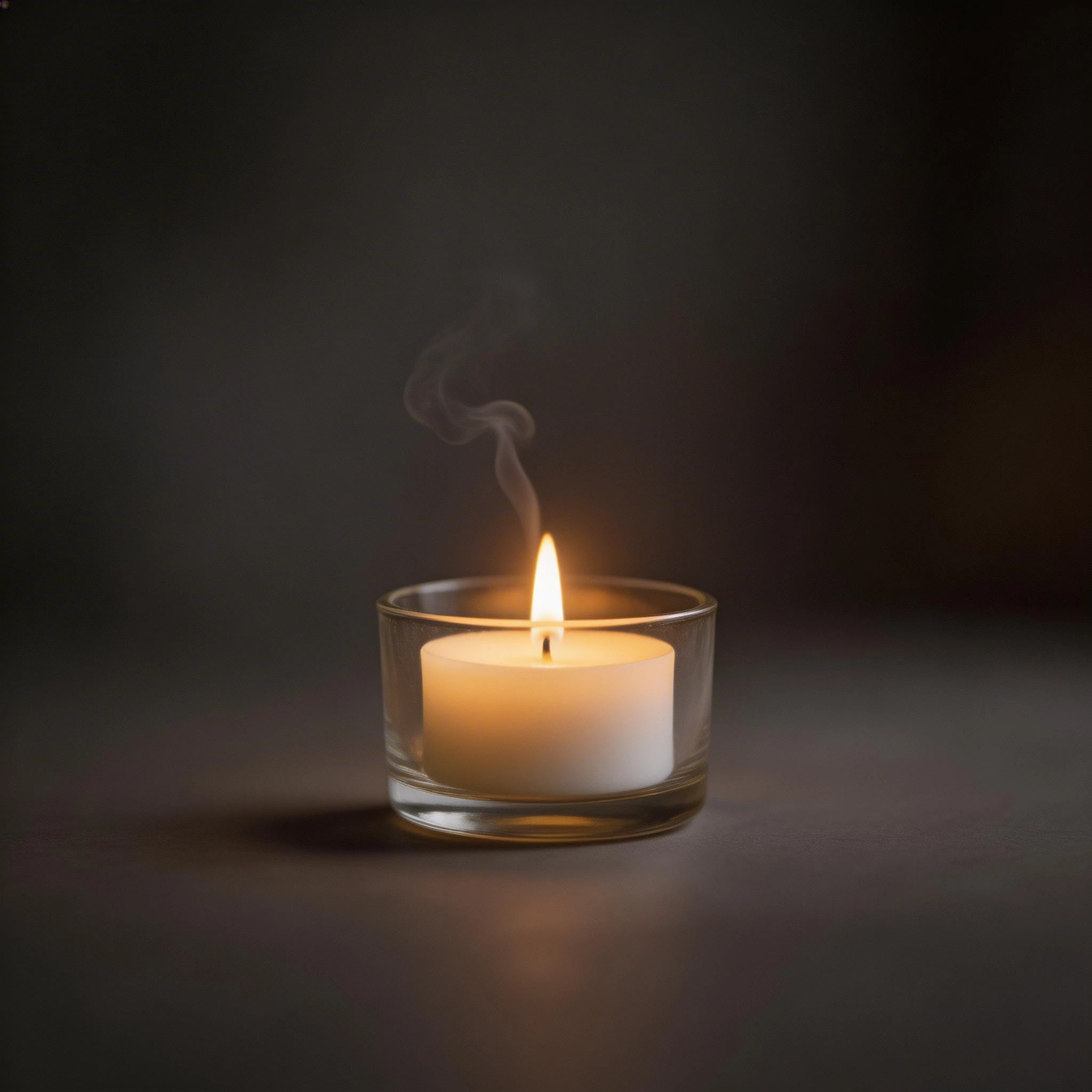 Peaceful Candle Flame in Glass Holder