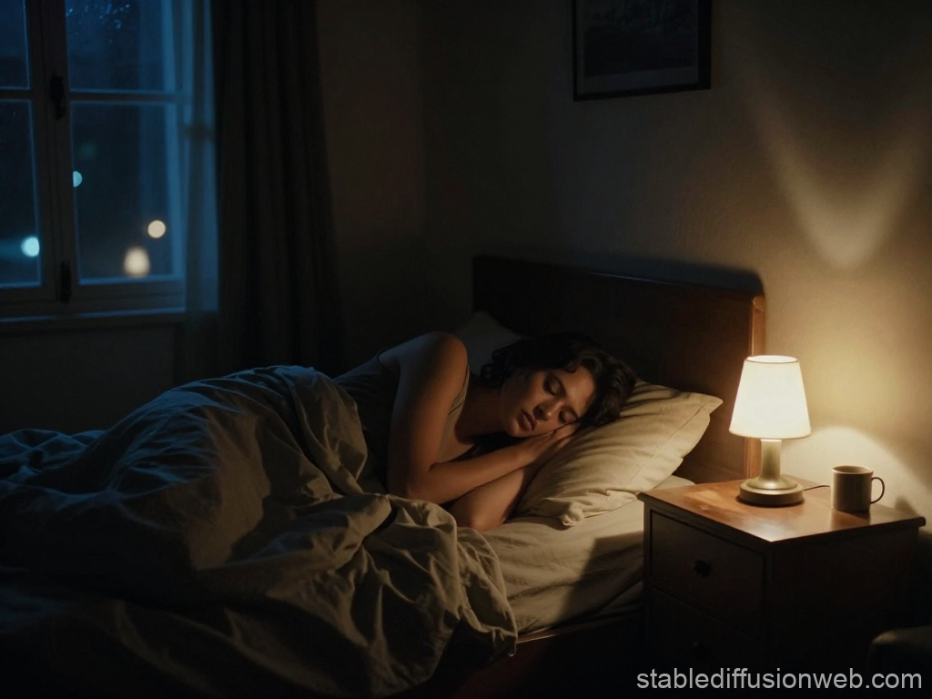 Peaceful Nighttime Sleep in Cozy Bedroom