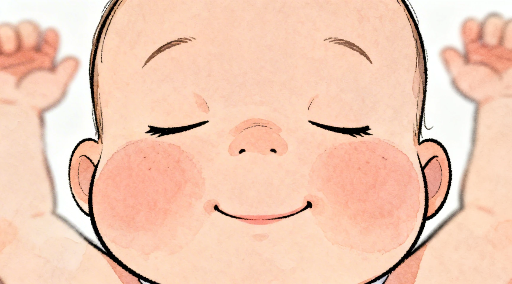 Peaceful Sleeping Baby Cartoon Illustration