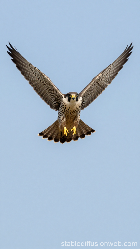 Peregrine Falcon Diving in Flight