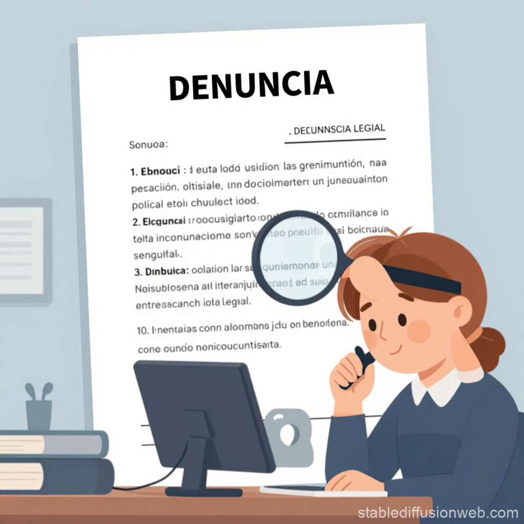 Person Reviewing Legal Complaint Document with Magnifying Glass