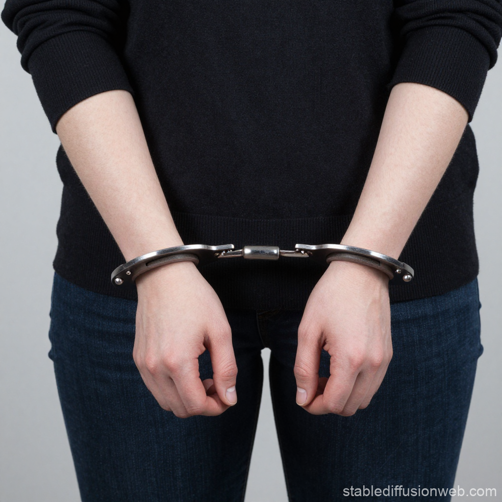 Person Wearing Handcuffs with Hands Behind Back