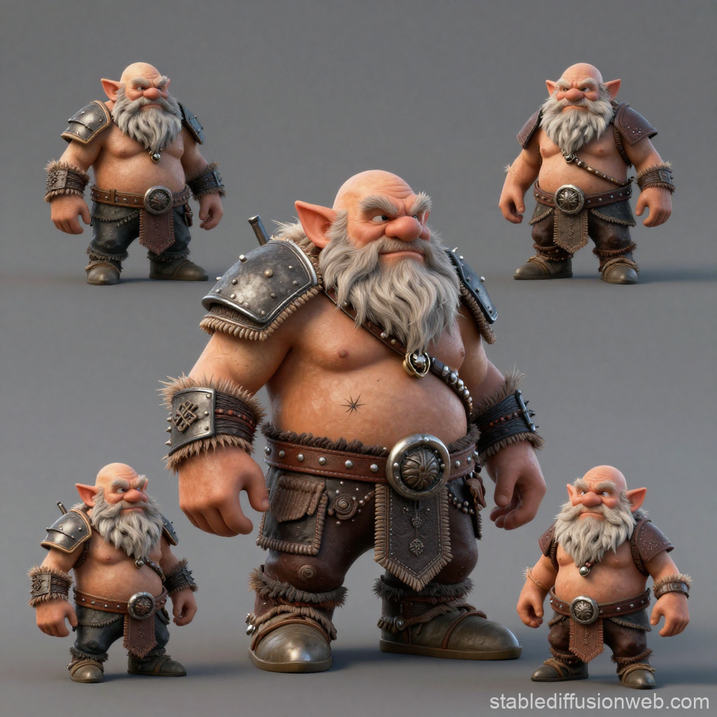 Photorealistic Chaos Dwarf Character Model