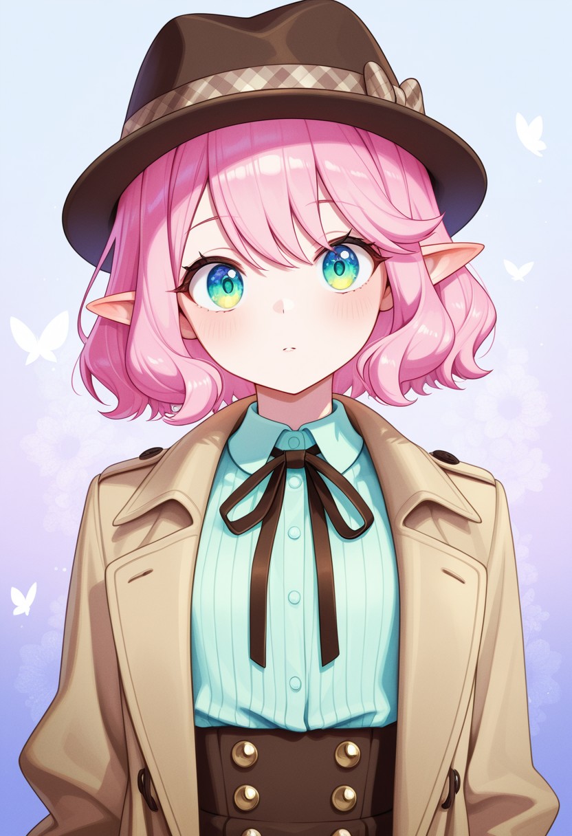 Pink-Haired Fairy with Enchanting Eyes in Stylish Outfit