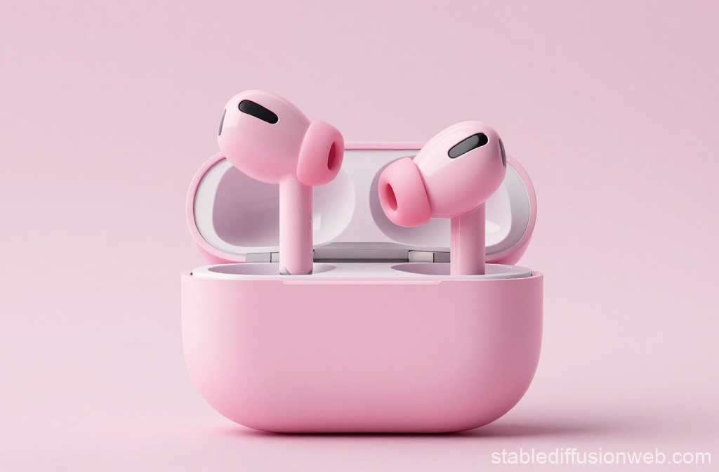 Pink Wireless Earbuds in Charging Case