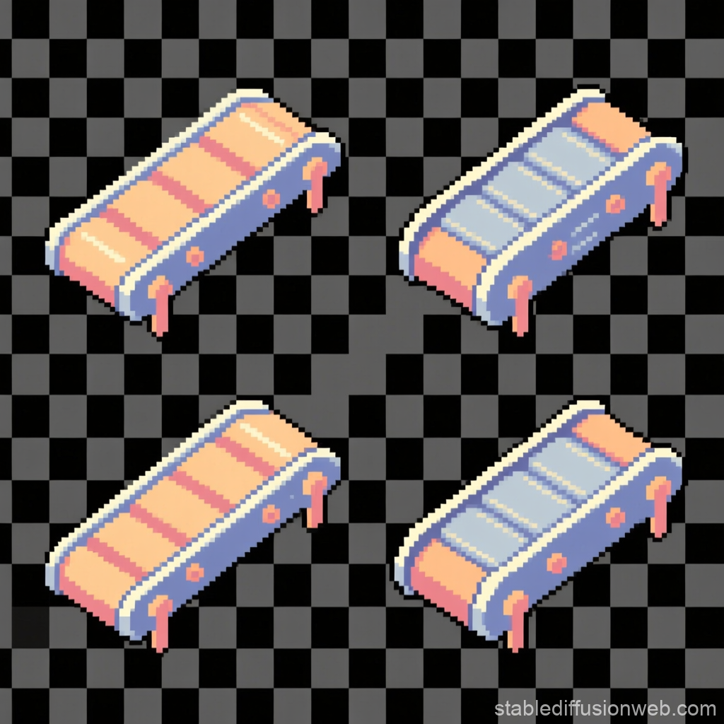 Pixel Art Conveyor Belt Set with Two Color Variants