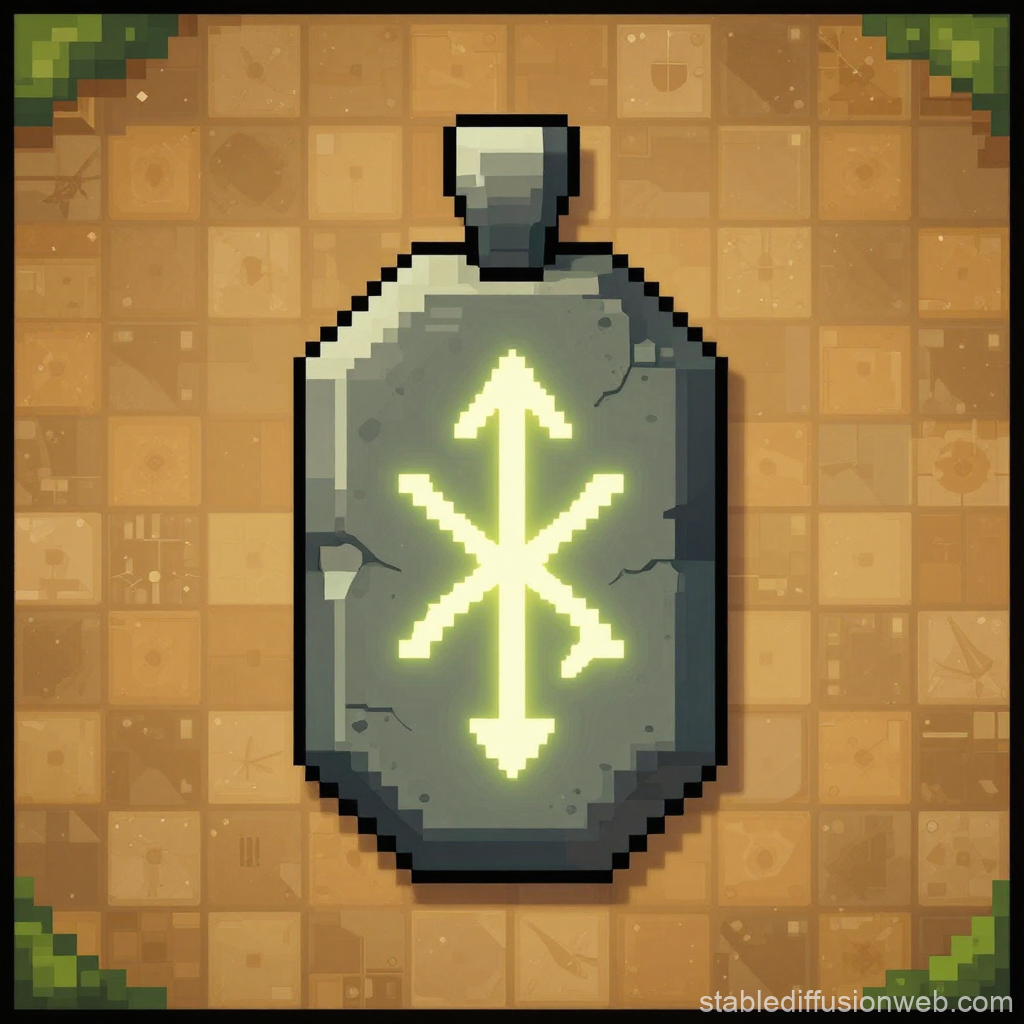 Pixel Art Glowing Nordic Rune Pendant