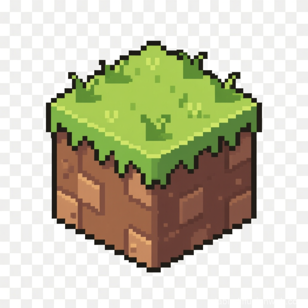 Pixel Art Grass Block Tile
