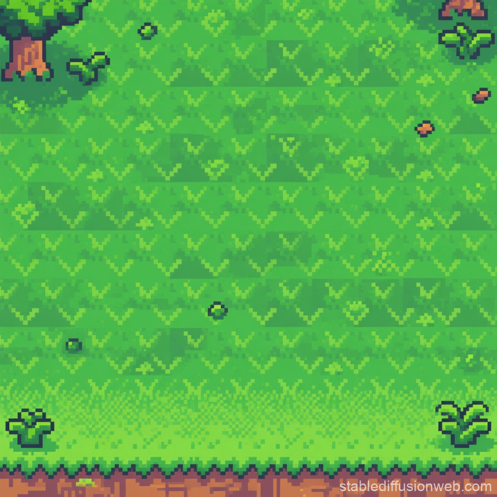 Pixel Art Grass Tile Pattern with Nature Details