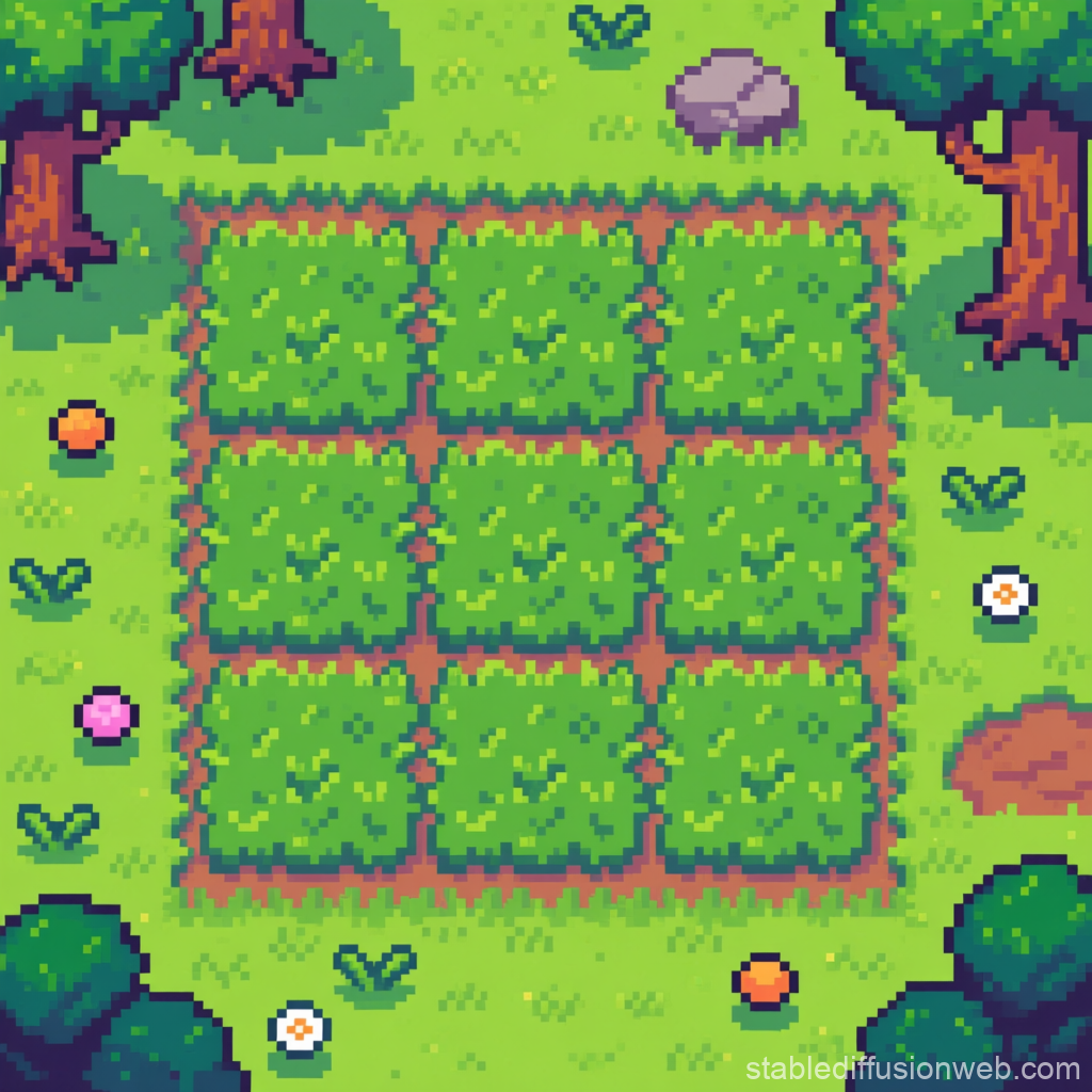 Pixel Art Grass Tiles from Stardew Valley