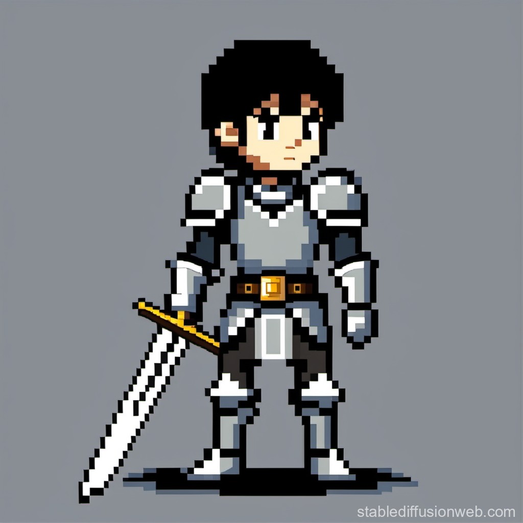 Pixel Art Knight with Sword