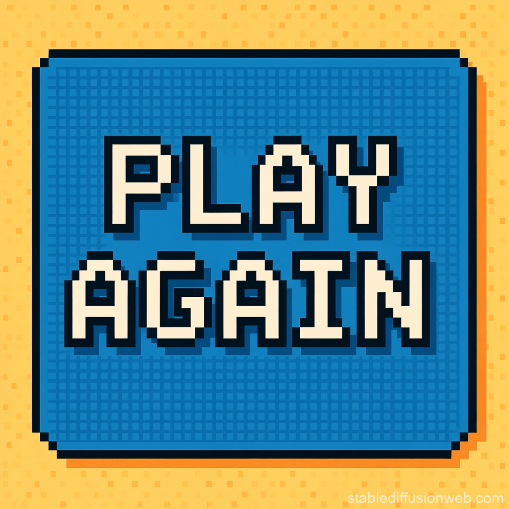 Pixel Art Play Again Button