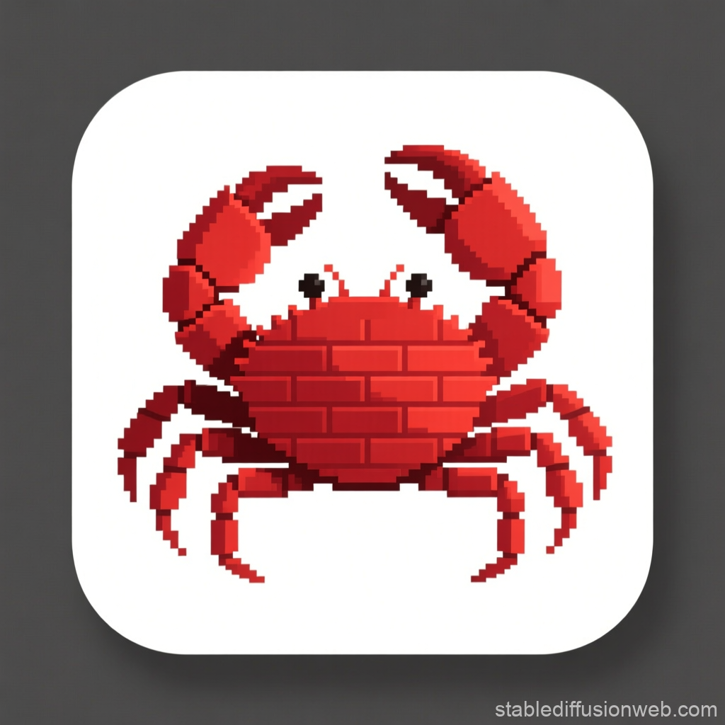 Pixel Art Red Land Crab Icon