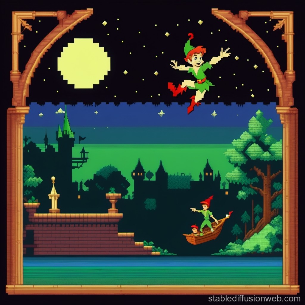 Pixel Art Scene of Fantasy Characters by Moonlight