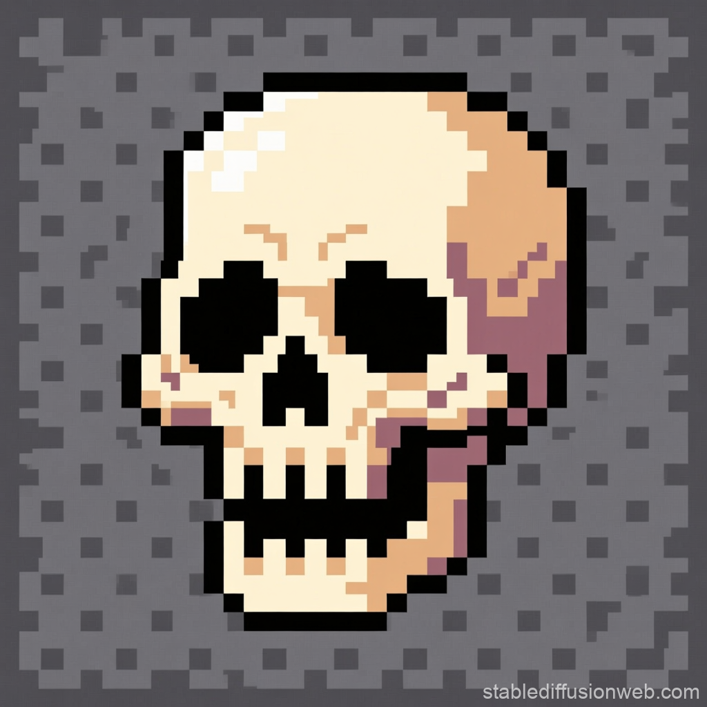 Pixel Art Skull Enemy Game Asset