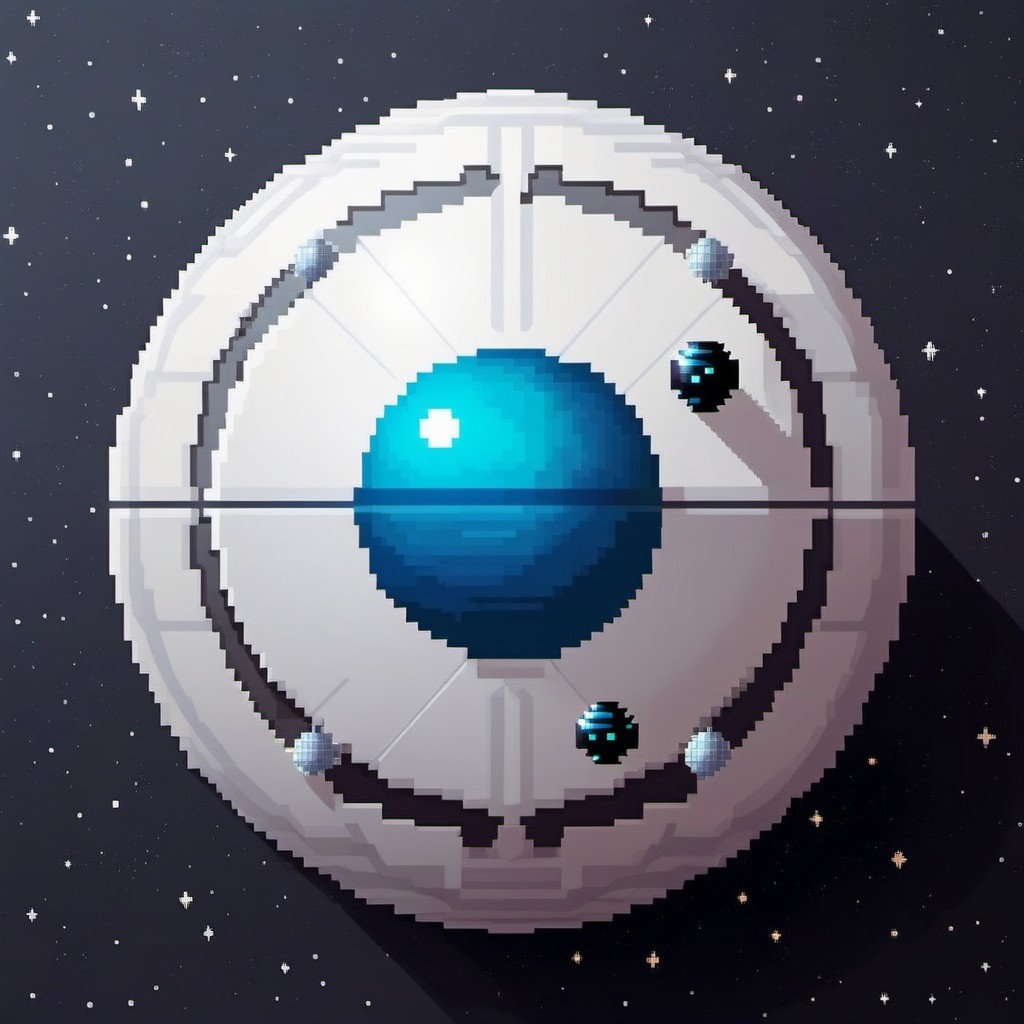 Pixel Art Space Orbital Structure