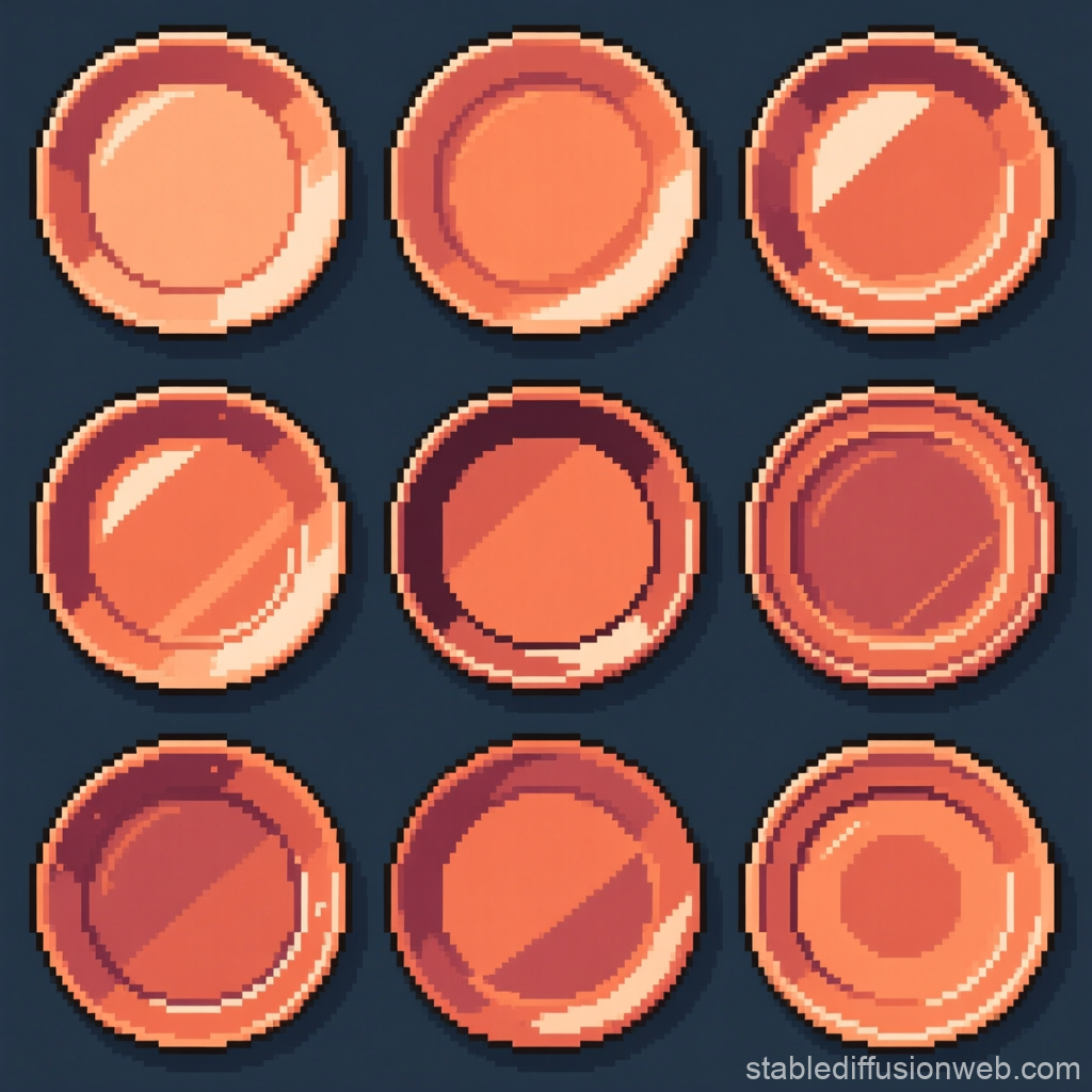 Pixel Art Terracotta Tile Texture Set