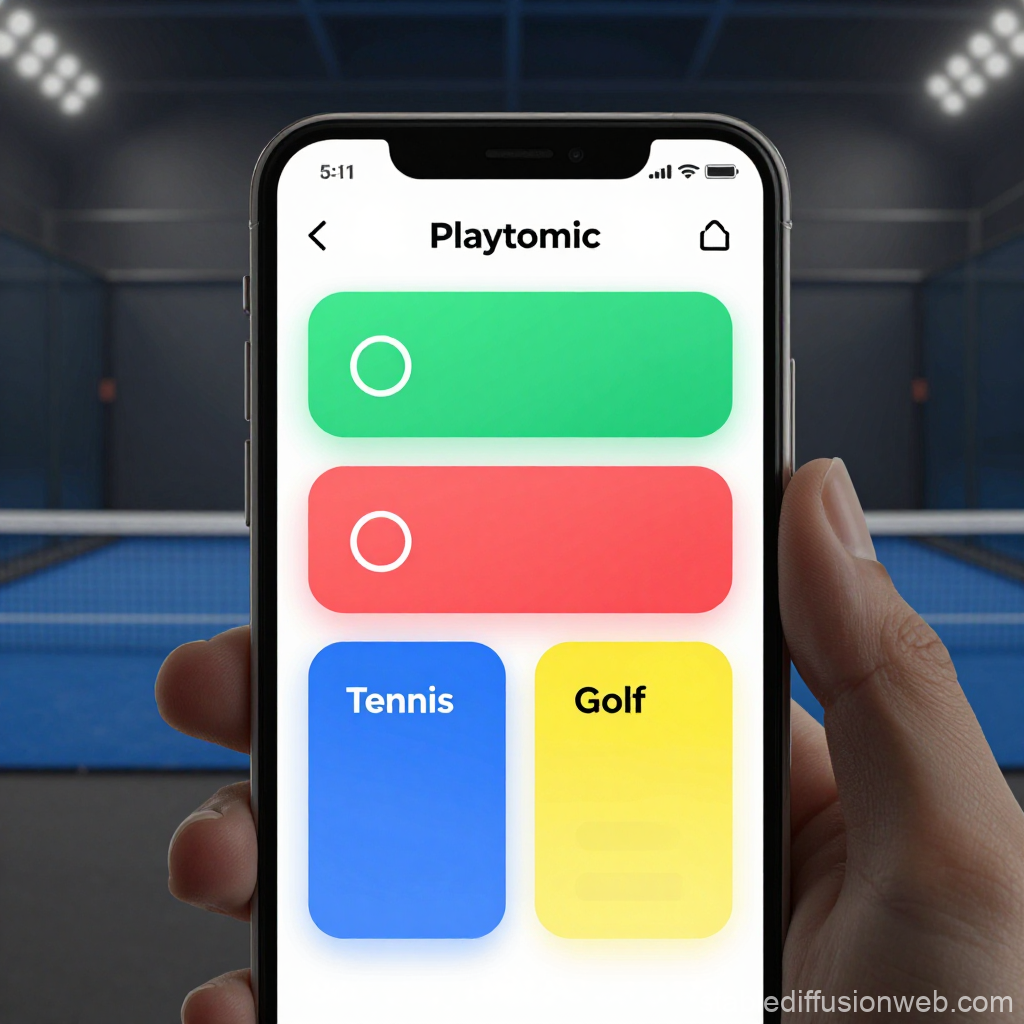 Playtomic App Interface Showing Sports Selection