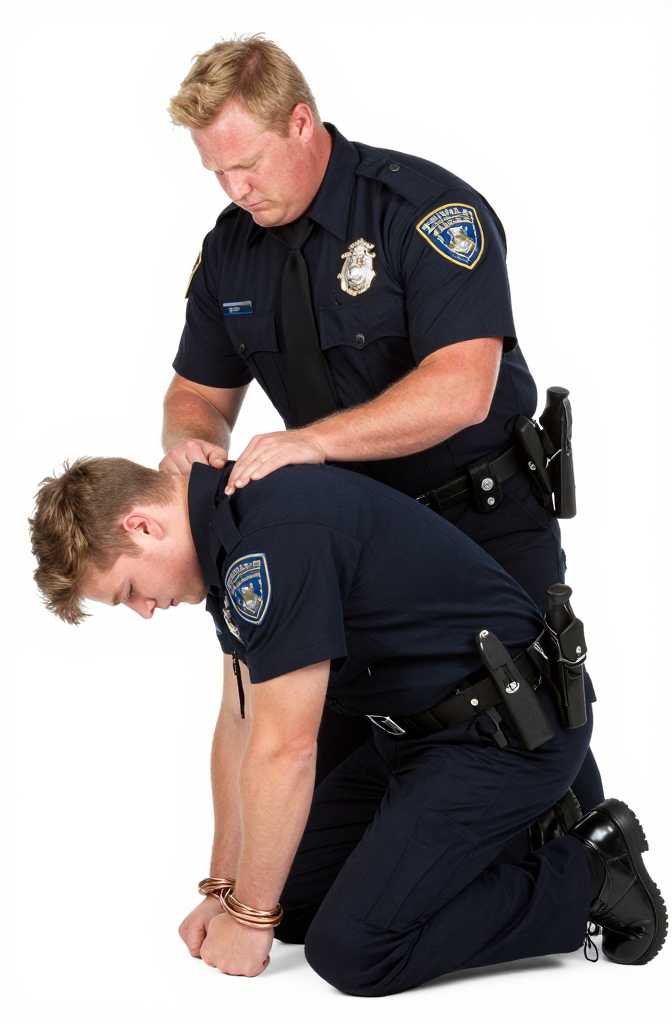 Police Officer Arresting a Suspect in Uniform