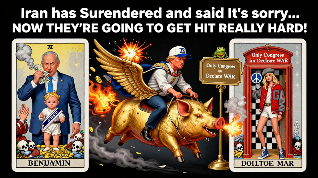 Political Satire Featuring Trump and Netanyahu in Tarot Card Style