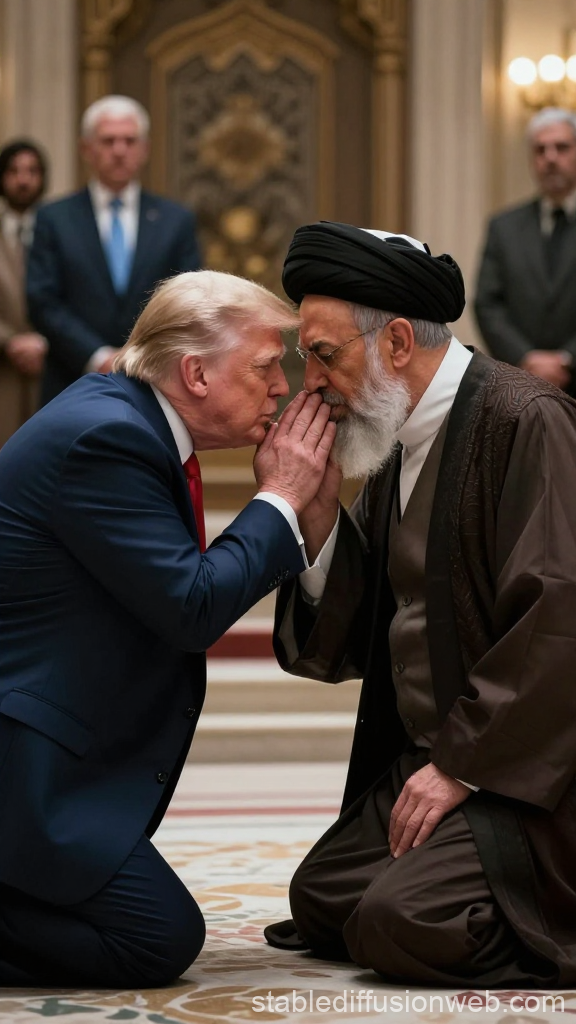 Political Satire: Trump and Middle Eastern Leader Whispering