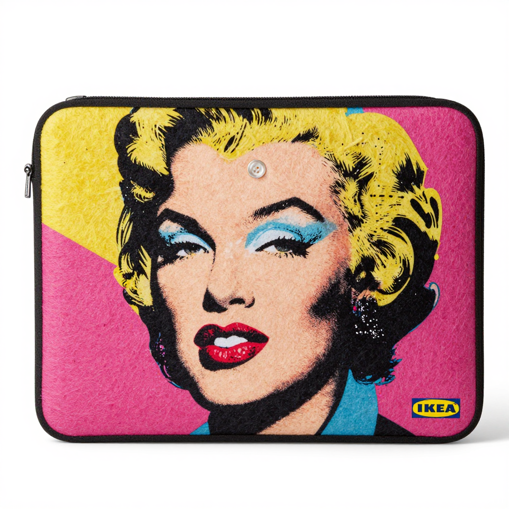 Pop Art Style Felt Laptop Sleeve with Marilyn Monroe Design