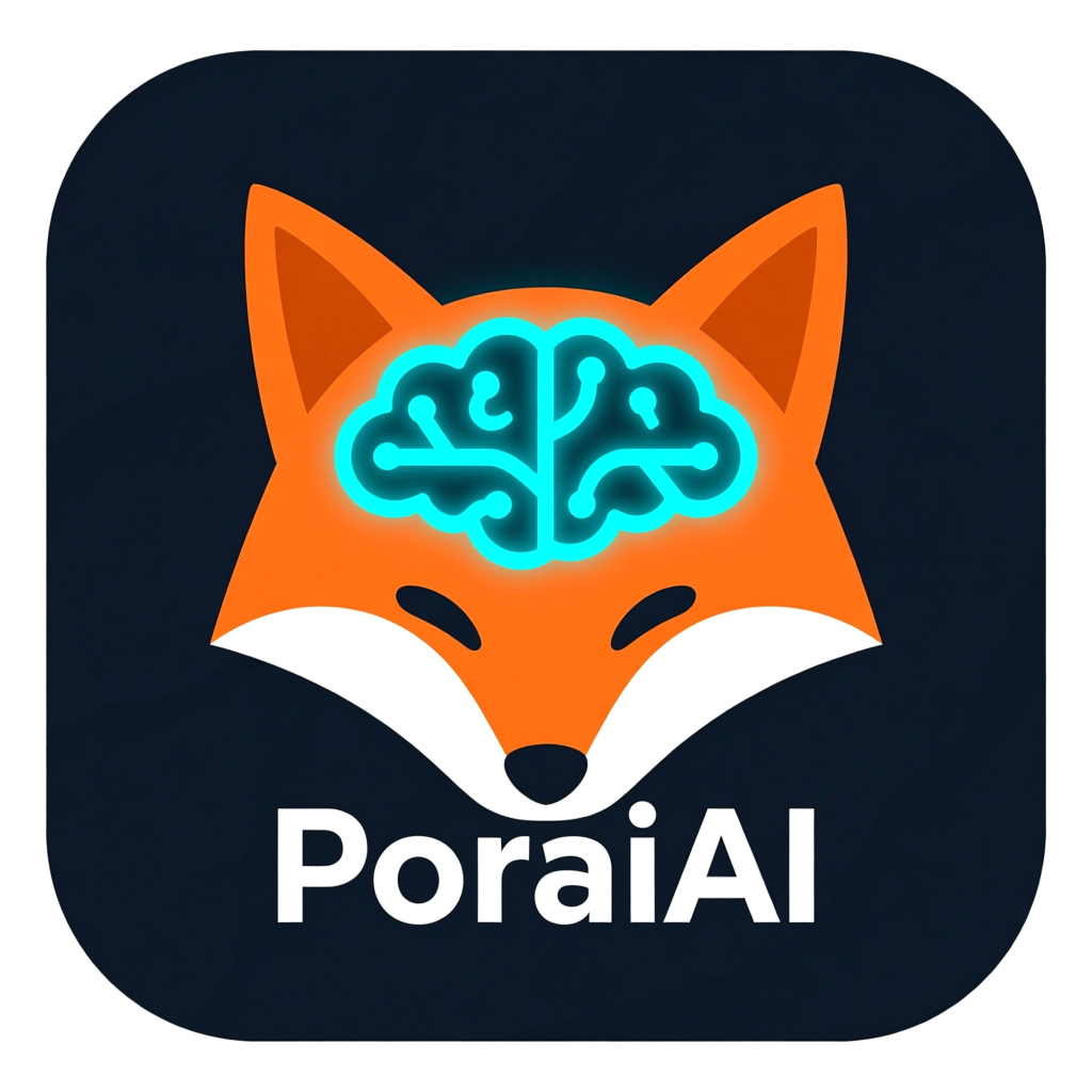 PoraiAI Fox Brain Logo