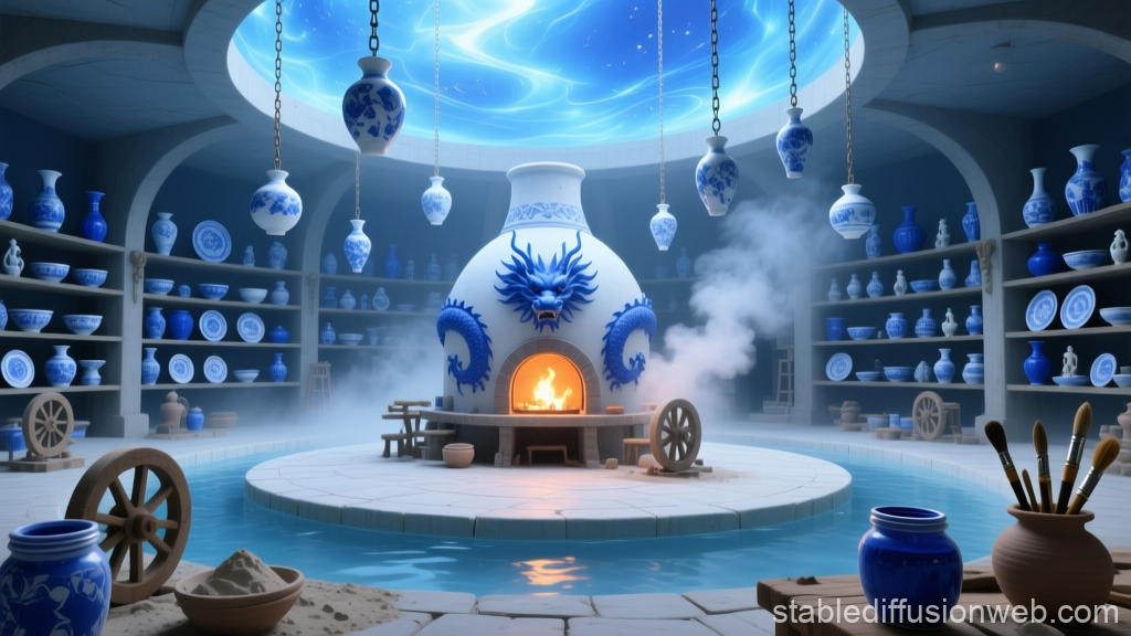 Porcelain Studio with Dragon Kiln in Mystical Arena