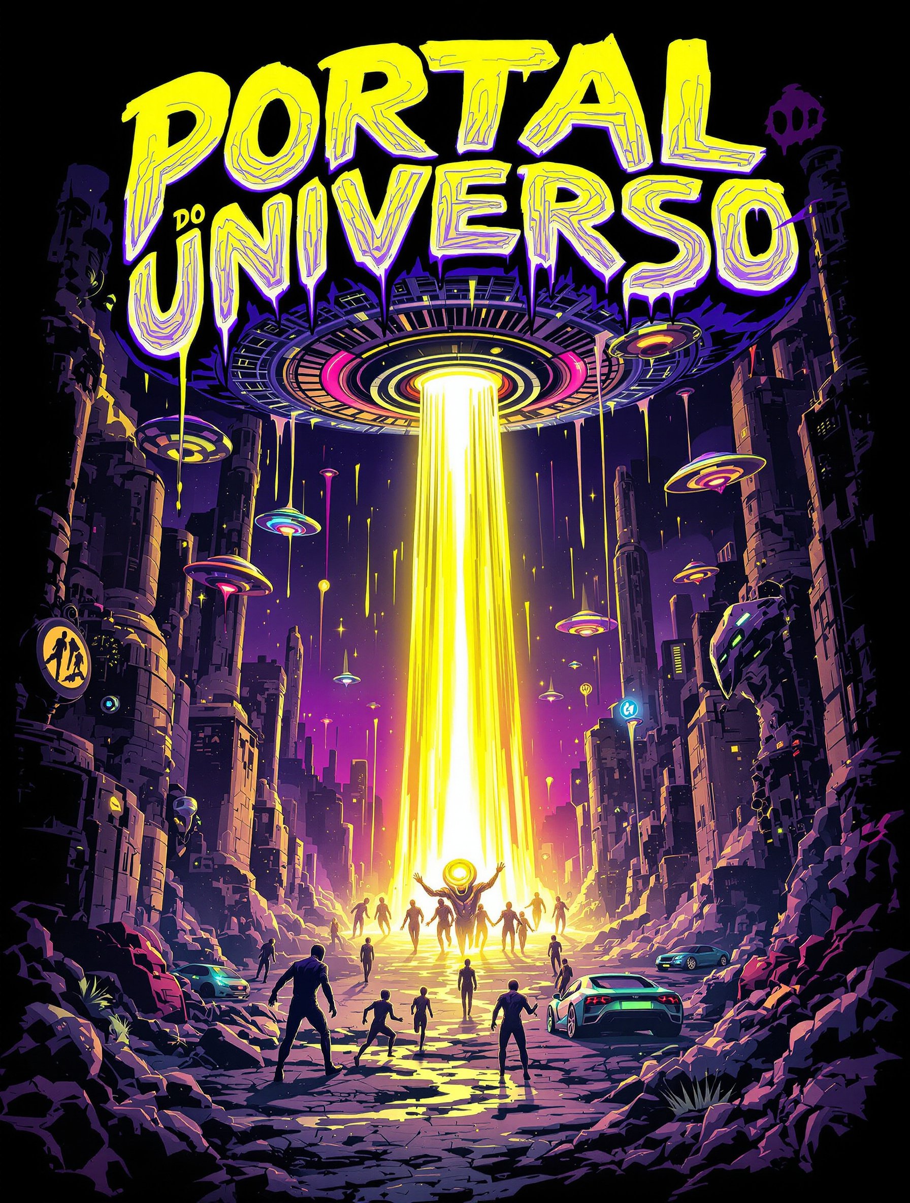 Portal do Universo: Sci-Fi Alien Invasion Scene