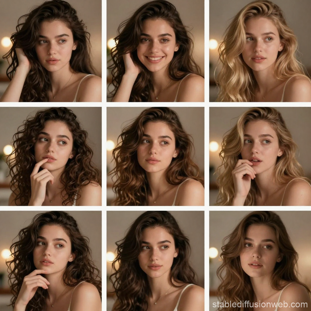Portrait Collage of Diverse Women with Natural Expressions