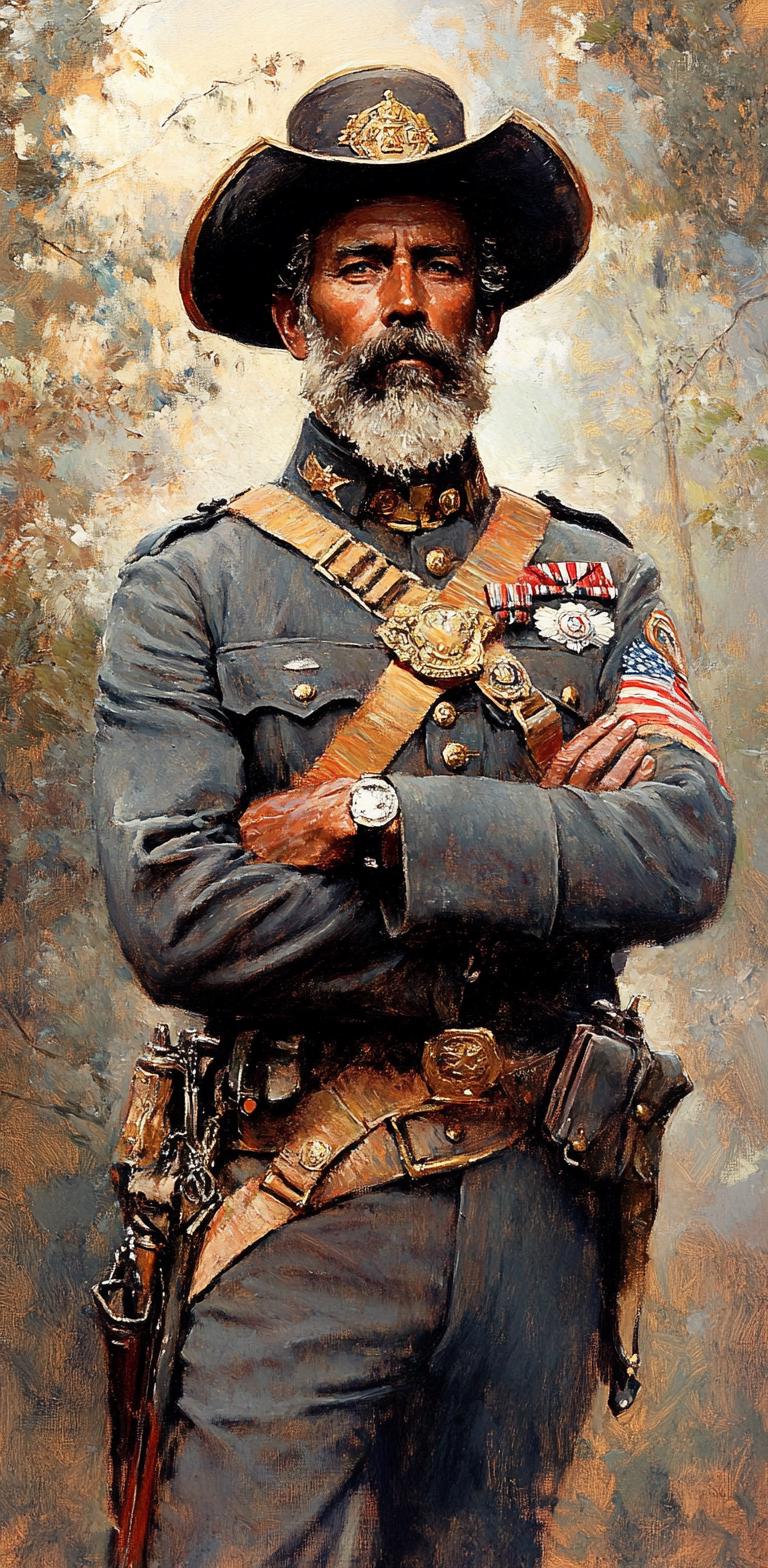 Portrait of a Distinguished Military Officer in Uniform