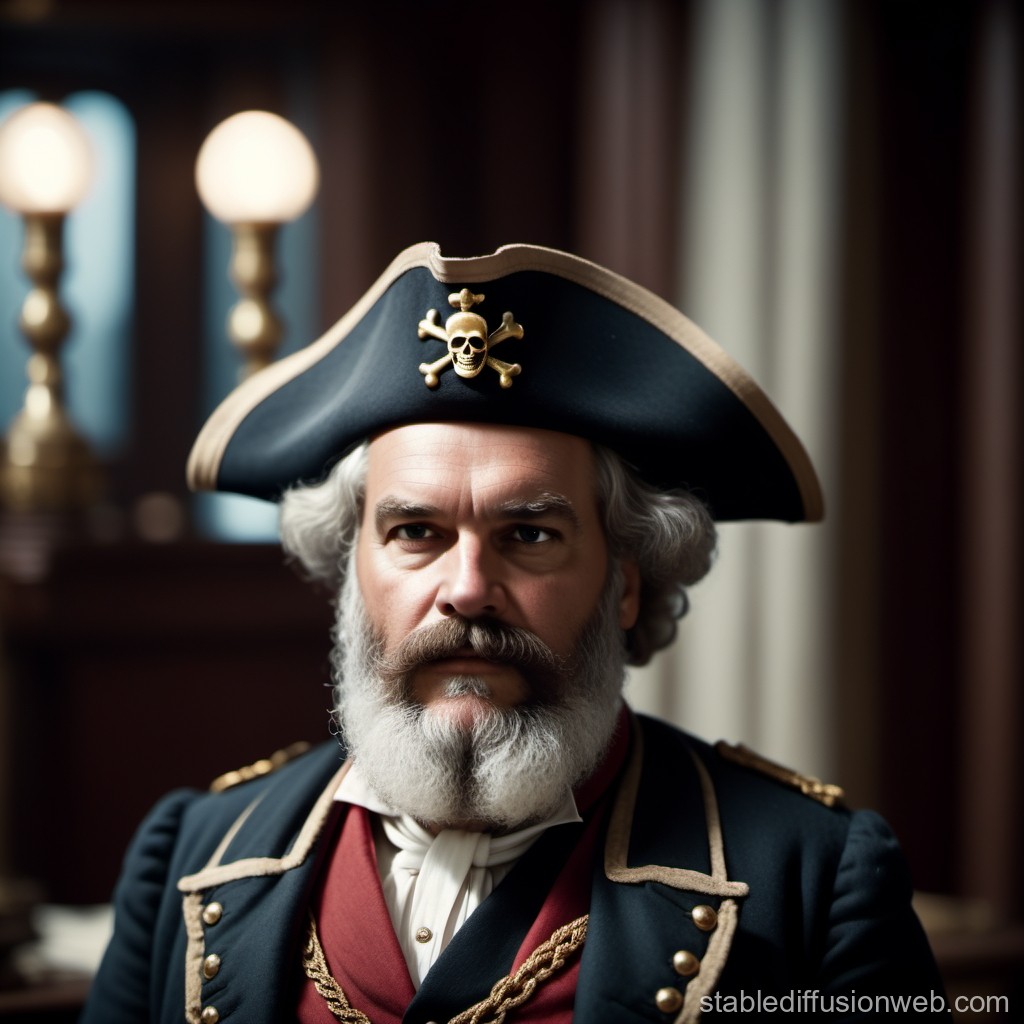 Portrait of a Distinguished Pirate Captain in Historical Uniform