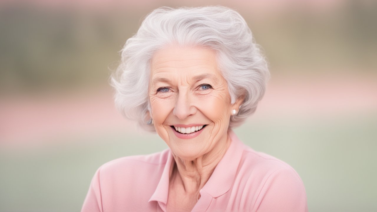 Portrait of a Happy Smiling Elderly Woman