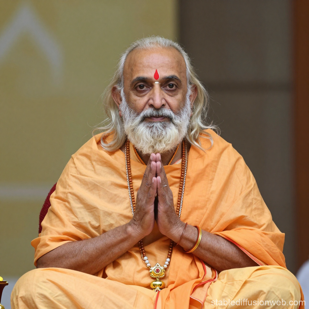 Portrait of a Hindu Sage in Traditional Attire