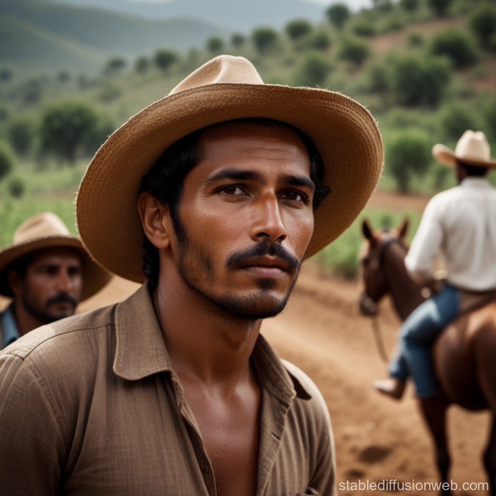Portrait of a Rancher in a Rural Landscape