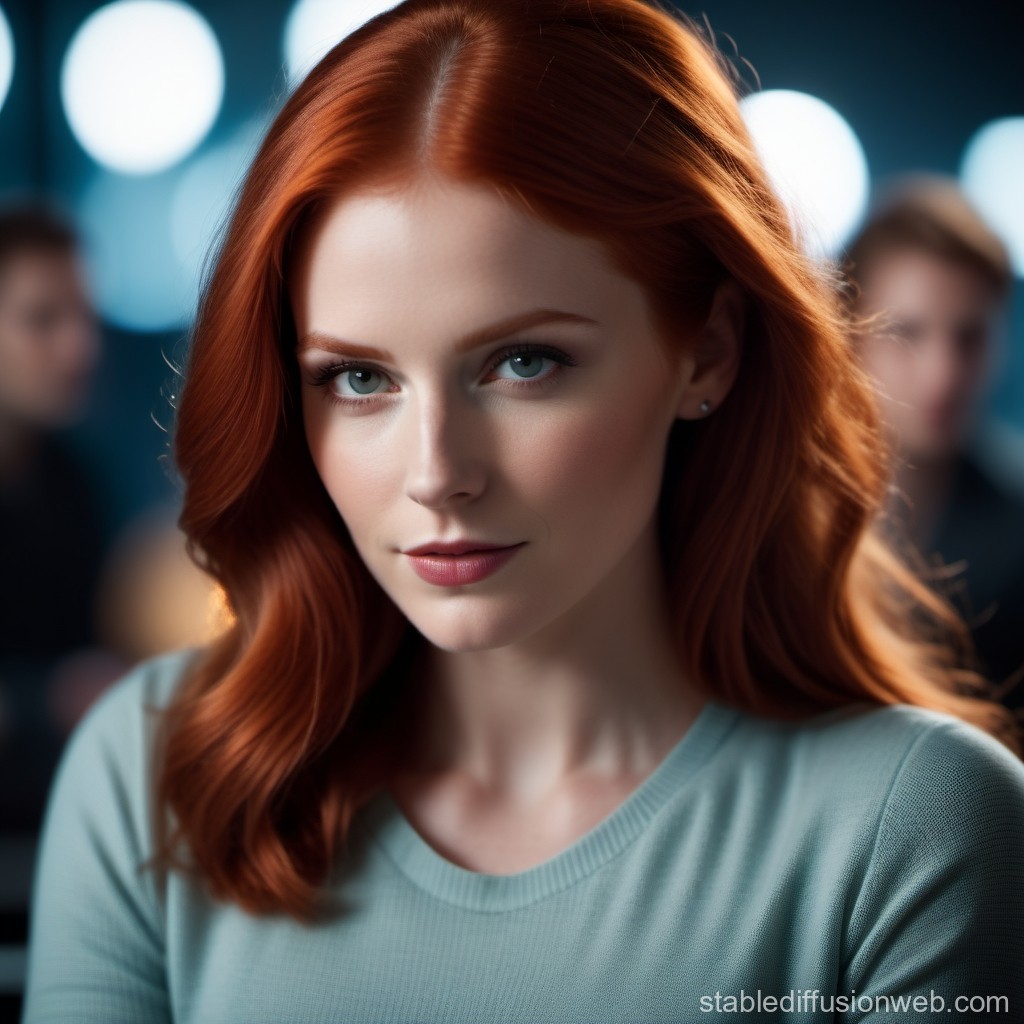 Portrait of a Red-Haired Woman with Soft Lighting