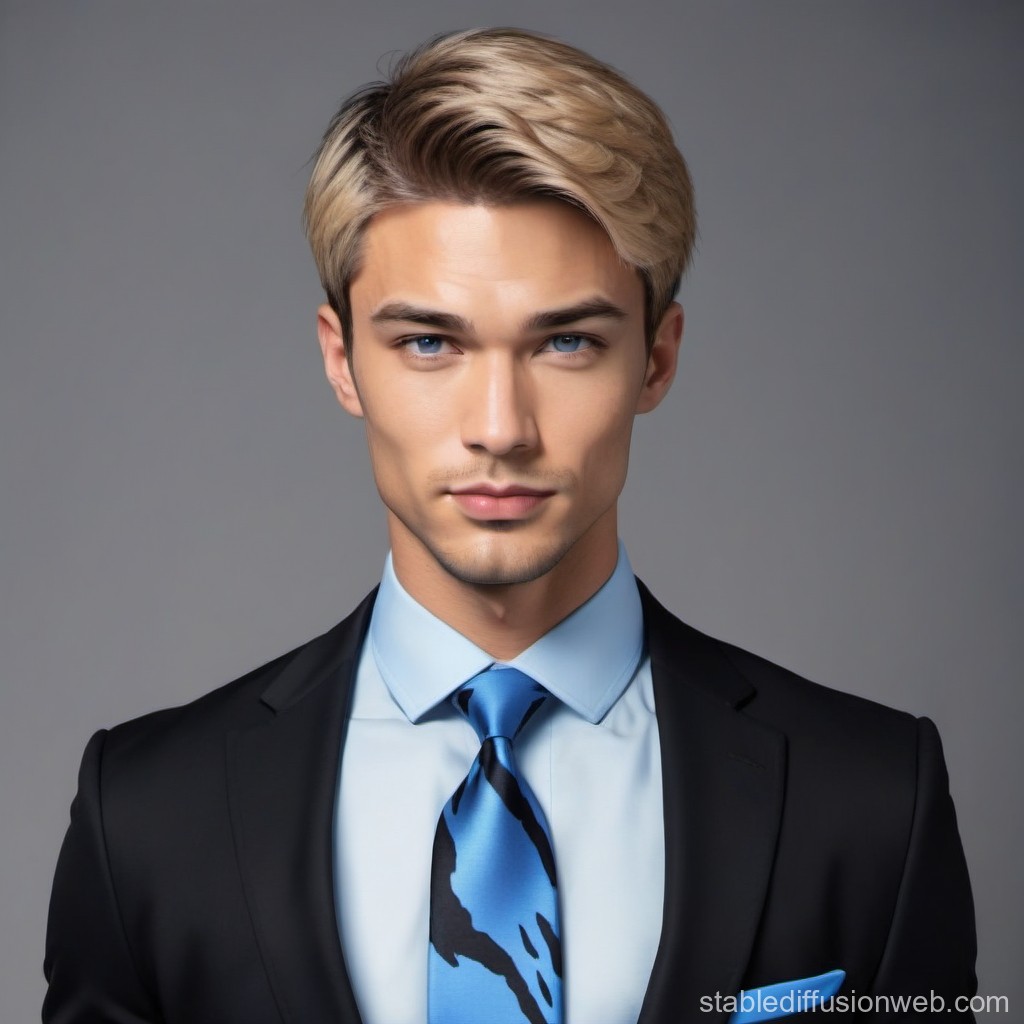 Portrait of a Stylish Young Man in Business Attire