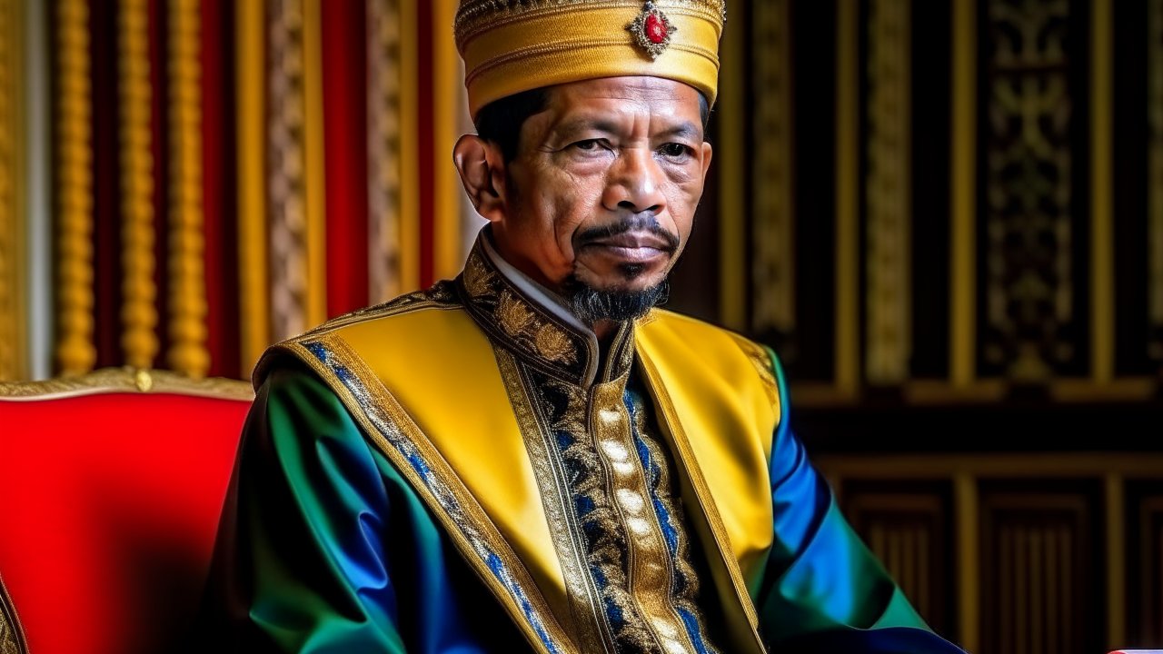 Portrait of a Sultan in Traditional Regal Attire