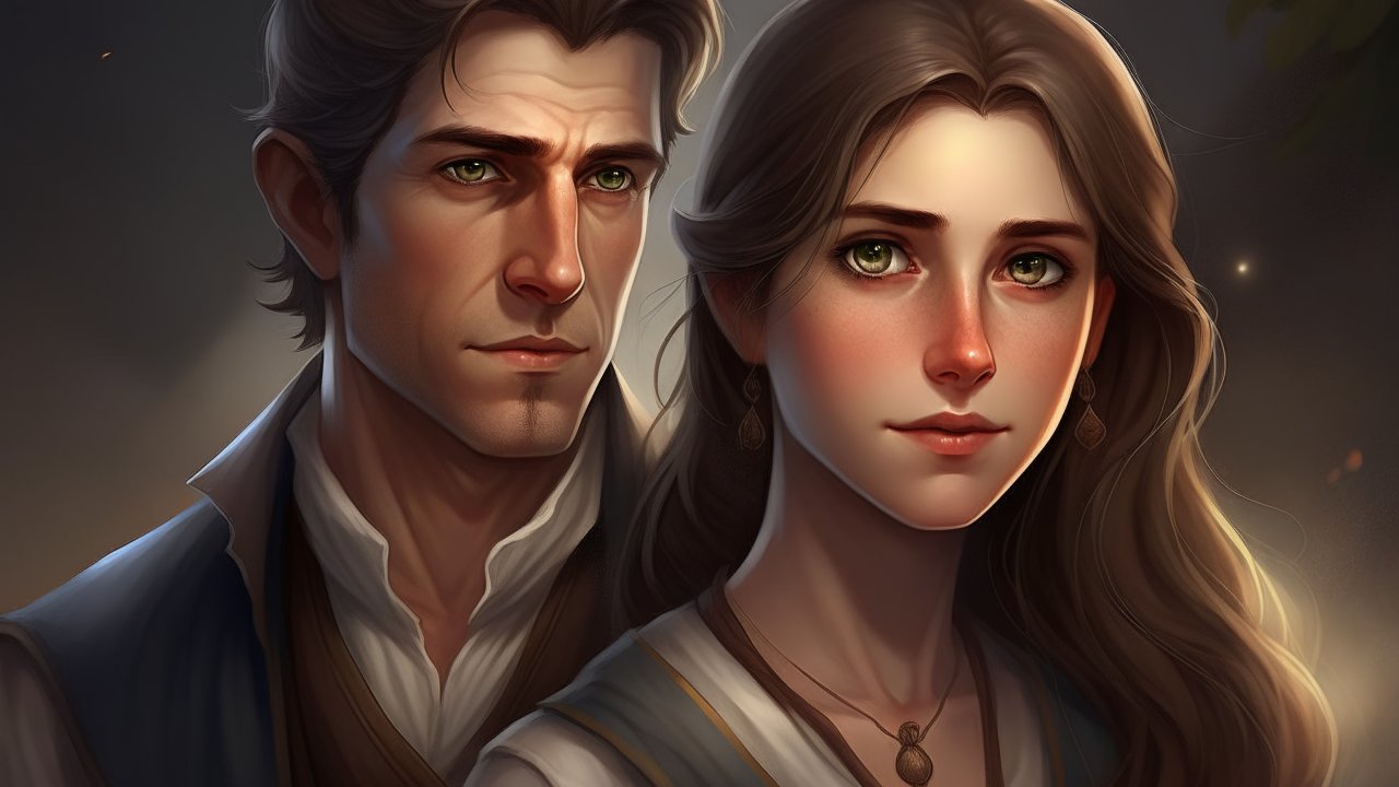 Portrait of a Thoughtful Couple in Soft Lighting