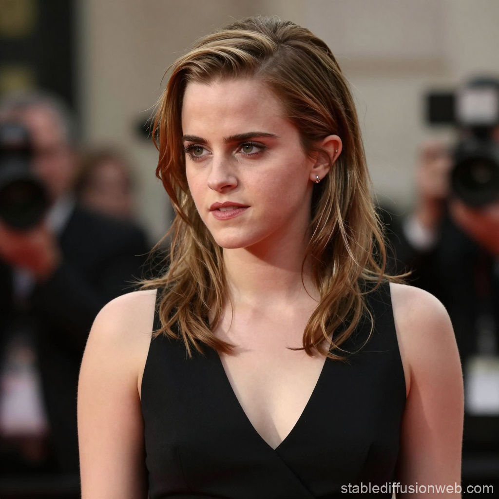 Portrait of a Woman in Black Dress at Event