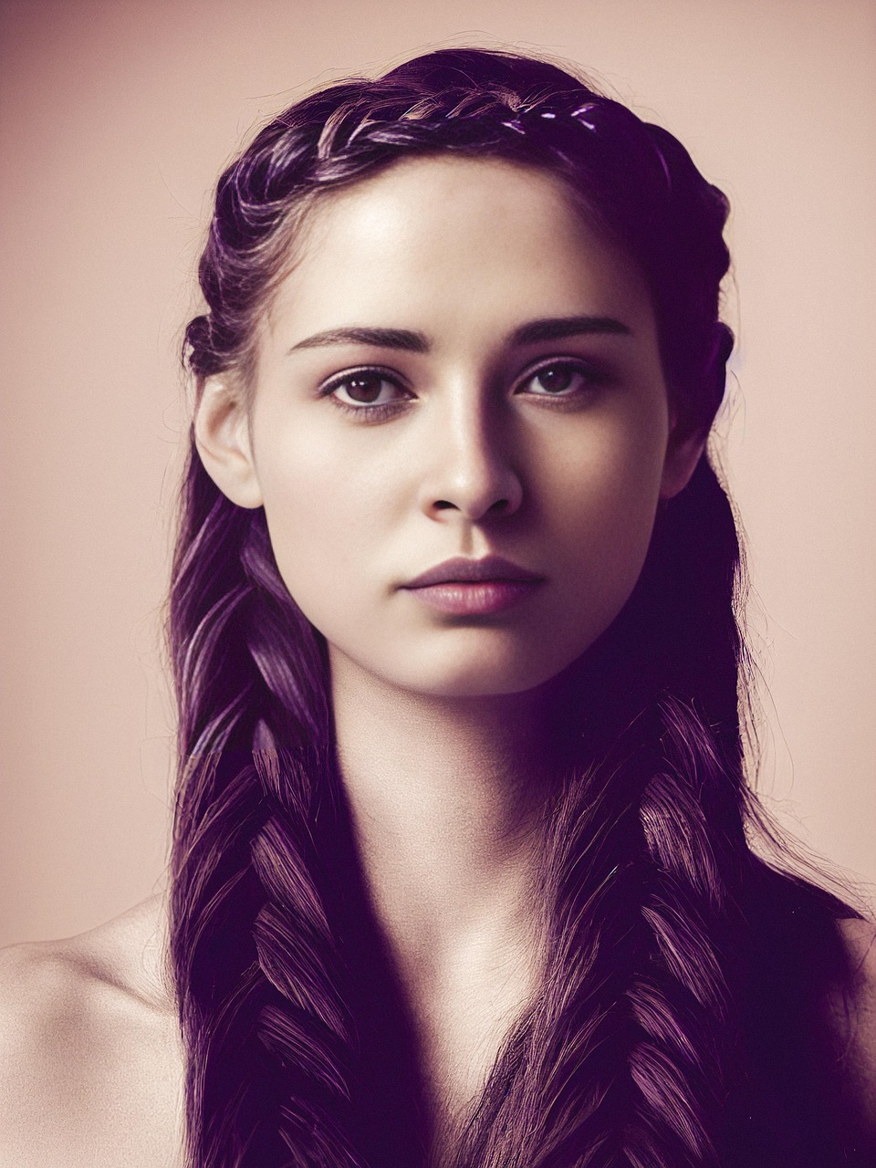 Portrait of a Woman with Braided Hair