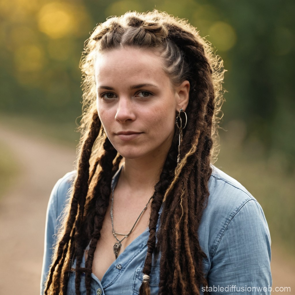 Portrait of a Woman with Dreadlocks in Natural Light