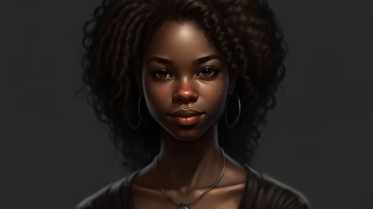 Portrait of a Young Black Woman with Natural Hair