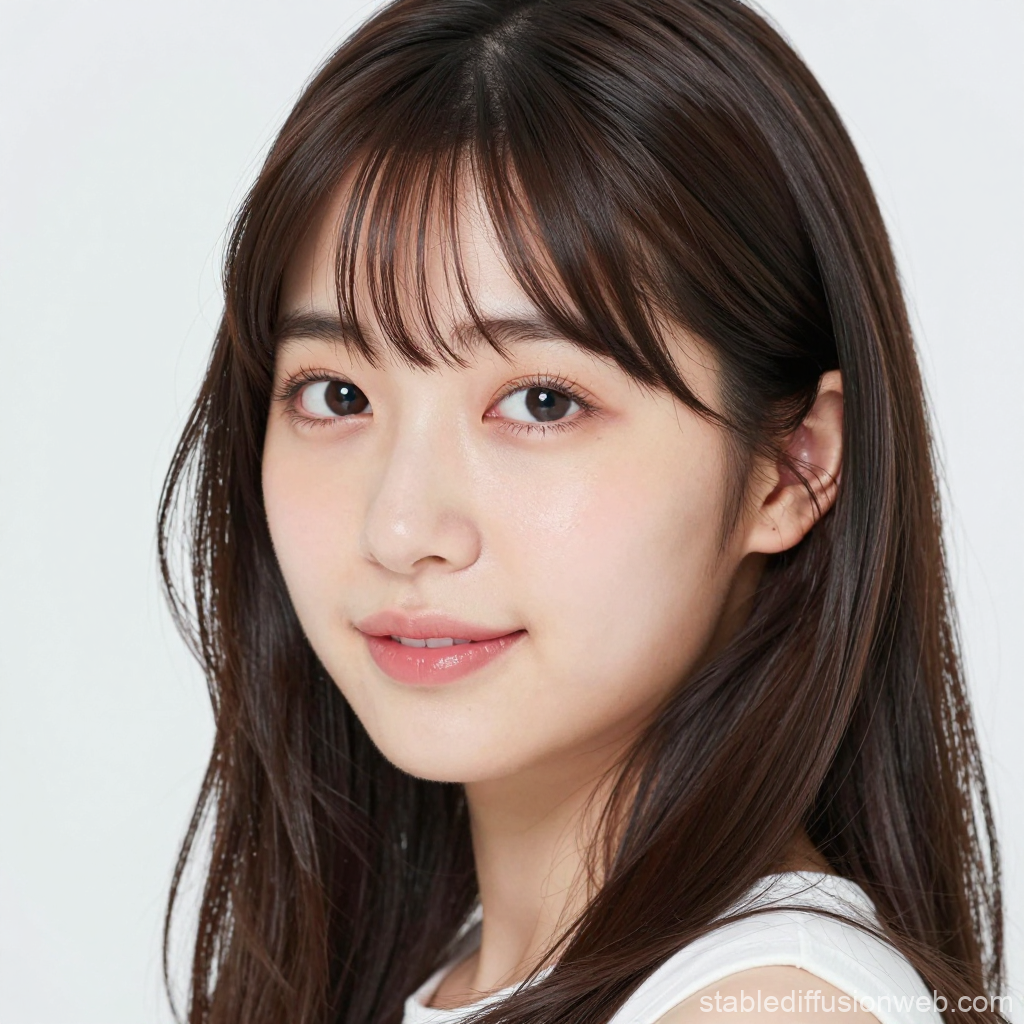 Portrait of a Young Japanese Woman with Natural Makeup